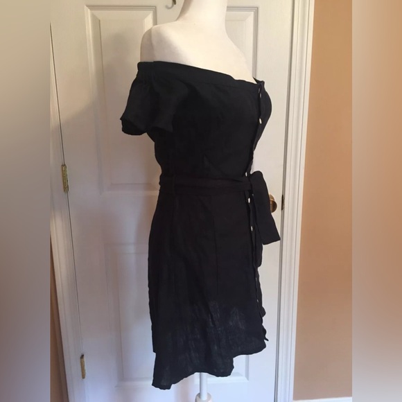 Linen Sun Dress Off-Shoulder Sayulita Sundress - Picture 4 of 12